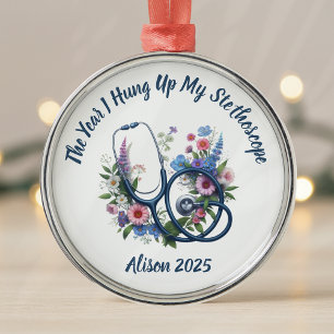 Personalised Nurse Retirement Metal Ornament
