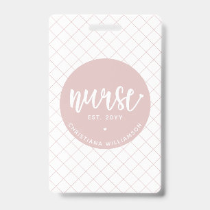 Personalised Nurse RN graduation Elegant ID Badge
