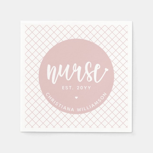 Personalised Nurse RN graduation Elegant Napkin (Front)