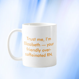 Personalised Nurse RN with Custom Name And Colours Coffee Mug