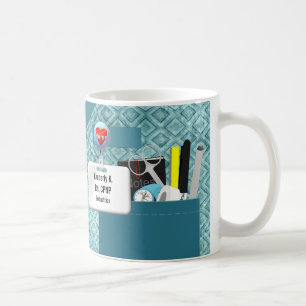 Personalised Nurse Scrubs in Teal Coffee Mug