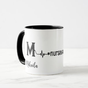 Personalised Nurse Stethoscope Monogram Medical  Mug