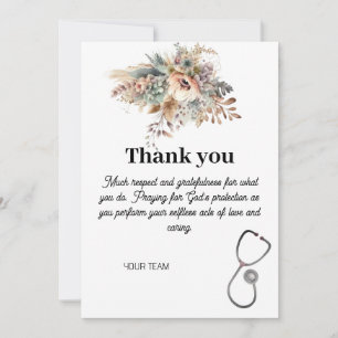 Personalised Nurse Thanks Healthcare Professional Thank You Card