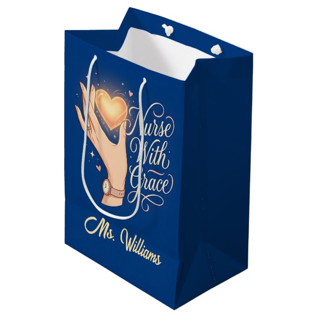 Personalised Nurse With Grace Gift Bag (Front Angled)
