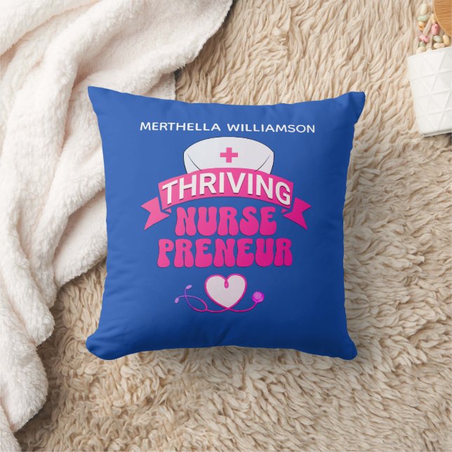 Personalised NURSEPRENEUR Nurse Entrepreneur Cushion (Blanket)