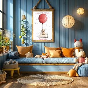 Personalised Nursery Art – Puppy on a Pillow  Poster