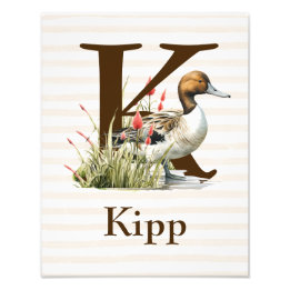 Personalised Nursery Art work, Letter K Photo Print