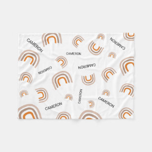 Personalised Nursery Modern Rainbow baby Fleece Blanket