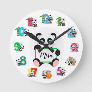 Personalised Nursery Panda Clock