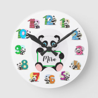 Personalised Nursery Panda Clock
