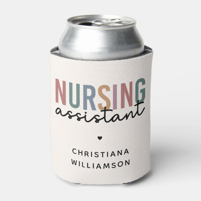Personalised Nursing Assistant Can Cooler (Can Front)