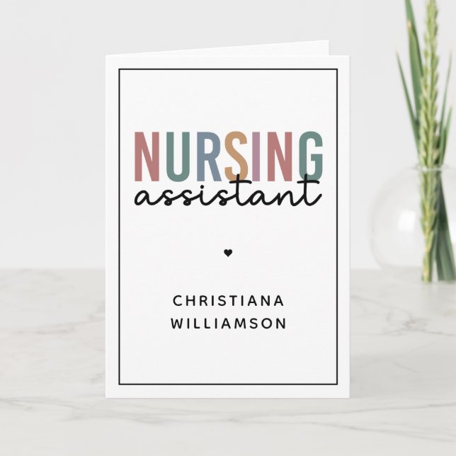Personalised Nursing Assistant Card (Front)