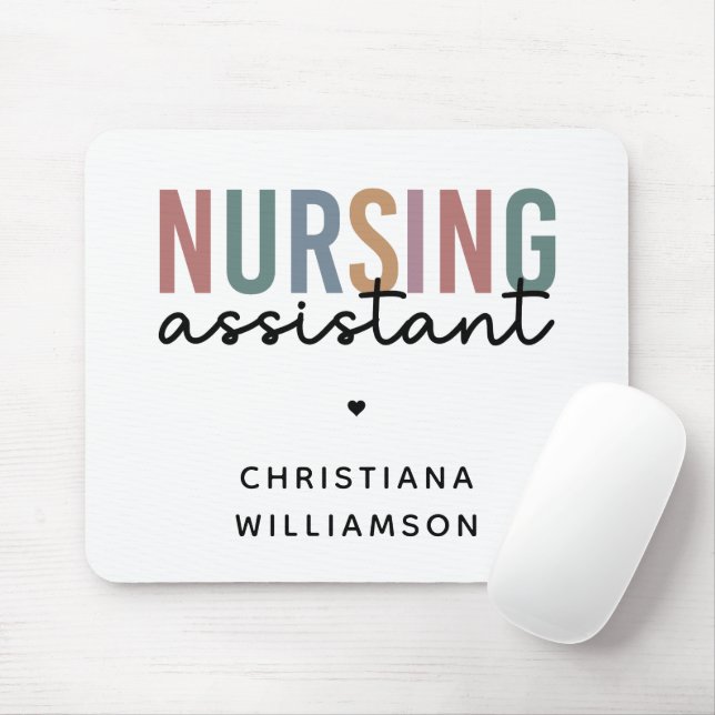 Personalised Nursing Assistant Mouse Pad (With Mouse)