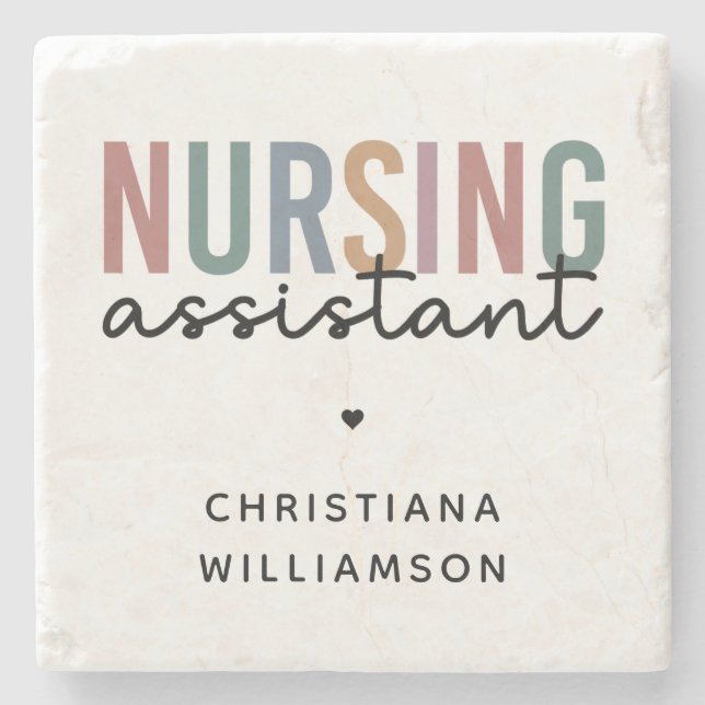 Personalised Nursing Assistant Stone Coaster (Front)