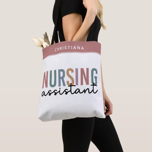 Personalised Nursing Assistant Tote Bag (Close Up)