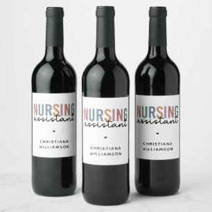 Personalised Nursing Assistant Wine Label