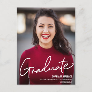 Personalised Nursing Graduate with Photo Announcement Postcard