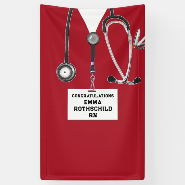 Personalised Nursing School Graduation Banner (Vertical)