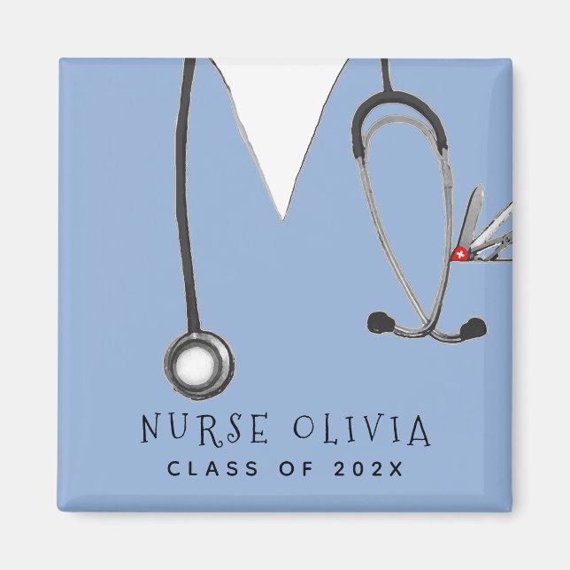 personalised nursing school graduation keepsake magnet (Front)