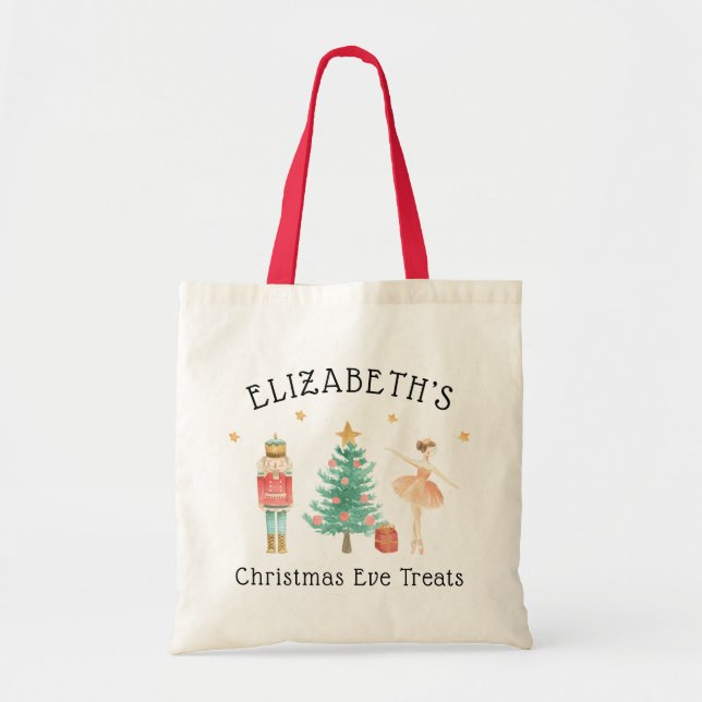 Personalised Nutcracker Ballerina Christmas Eve Tote Bag (Front)