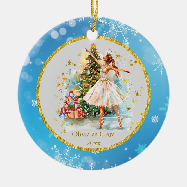 Personalised Nutcracker Ballet Christmas - Gift Ceramic Ornament (Front)