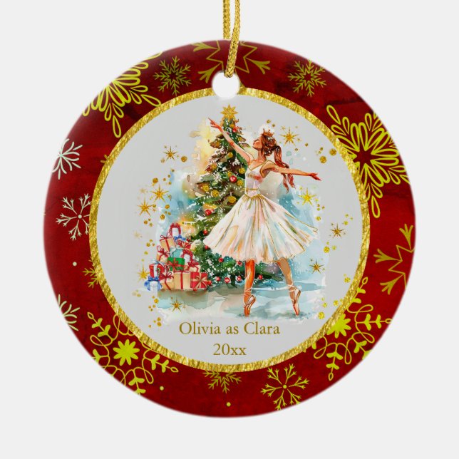 Personalised Nutcracker Ballet Christmas - Gift Ceramic Ornament (Front)