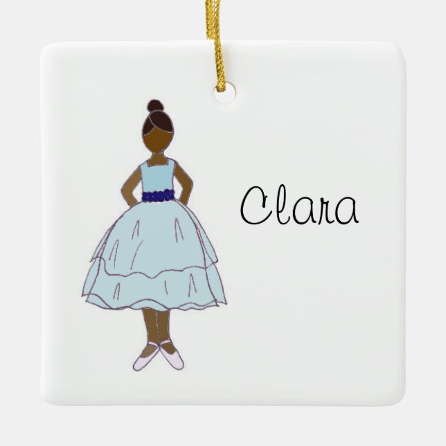 Personalised Nutcracker Ballet Clara Ceramic Ornament (Front)