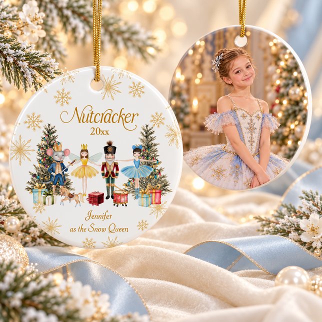 Personalised Nutcracker Ballet Dancer Photo Ceramic Ornament (Creator Uploaded)