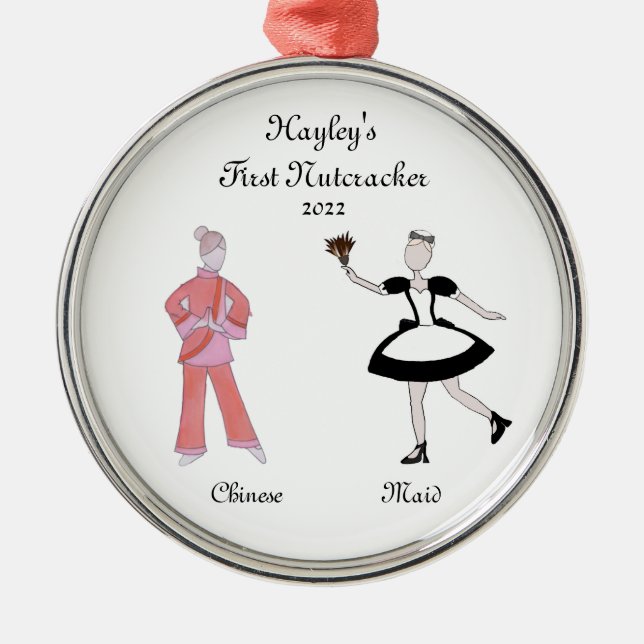 Personalised Nutcracker Chinese Tea/Maid Keepsake Metal Ornament (Front)