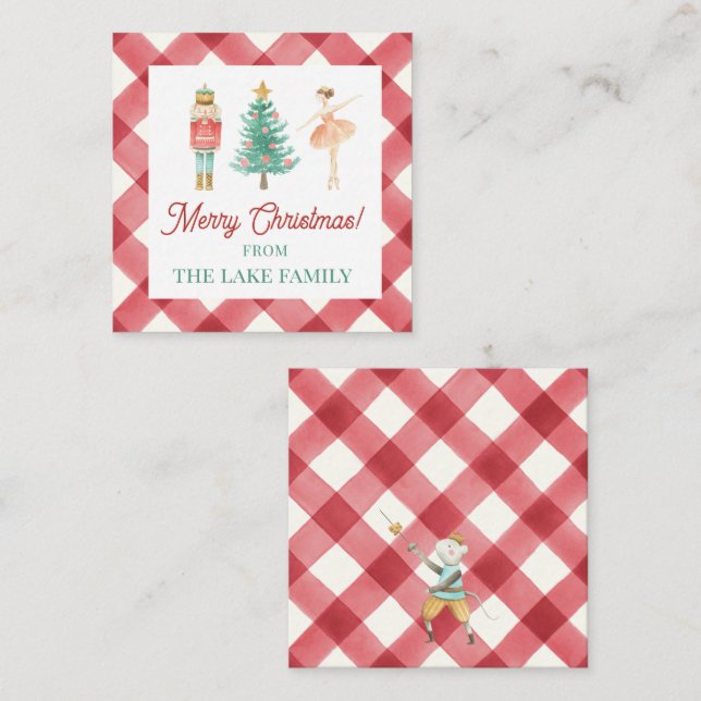 Personalised Nutcracker Christmas Gift Enclosure Card (Front/Back)