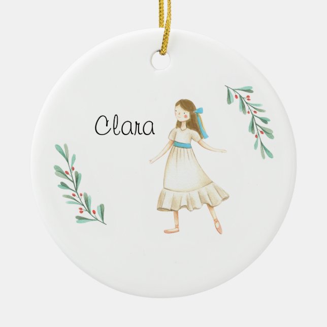 Personalised Nutcracker Clara Keepsake  Ceramic Or Ceramic Ornament (Front)