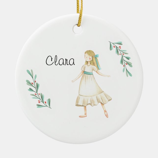 Personalised Nutcracker Clara Keepsake  Ceramic Ornament (Front)