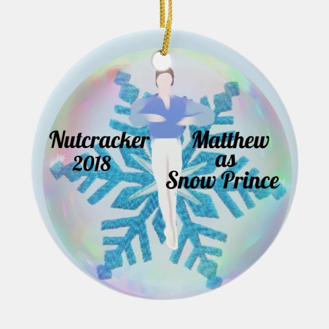 Personalised Nutcracker Ornament - Snow Prince (Front)
