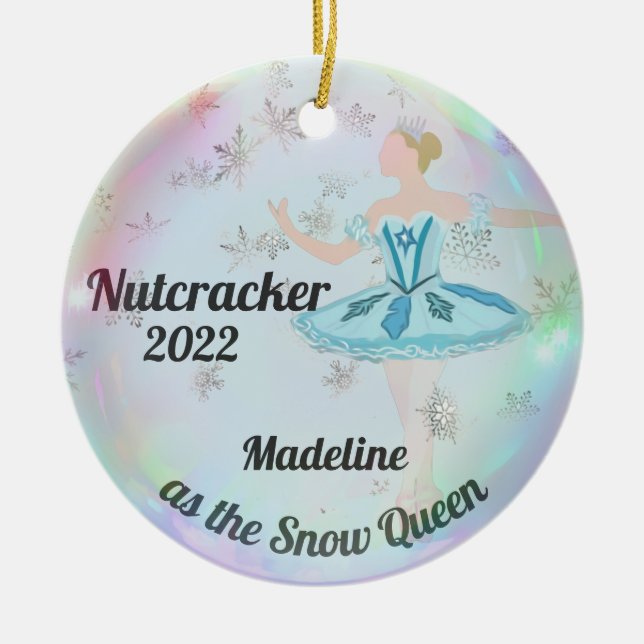 Personalised Nutcracker Ornament - Snow Queen (Front)