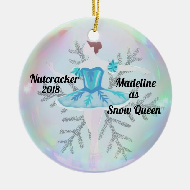 Personalised Nutcracker Ornament - Snow Queen (Front)