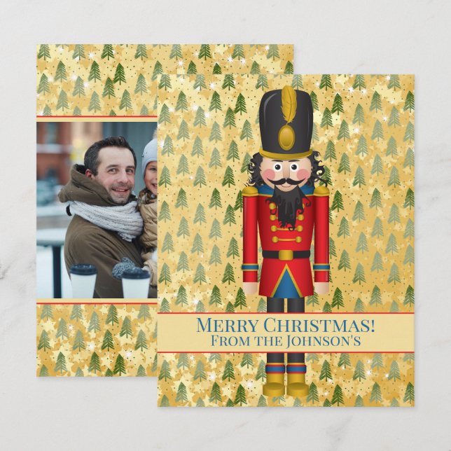 Personalised Nutcracker Photo Xmas Christmas Card (Front/Back)