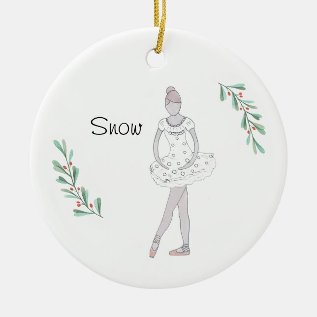 Personalised Nutcracker Snowball Keepsake Ceramic Ornament (Front)