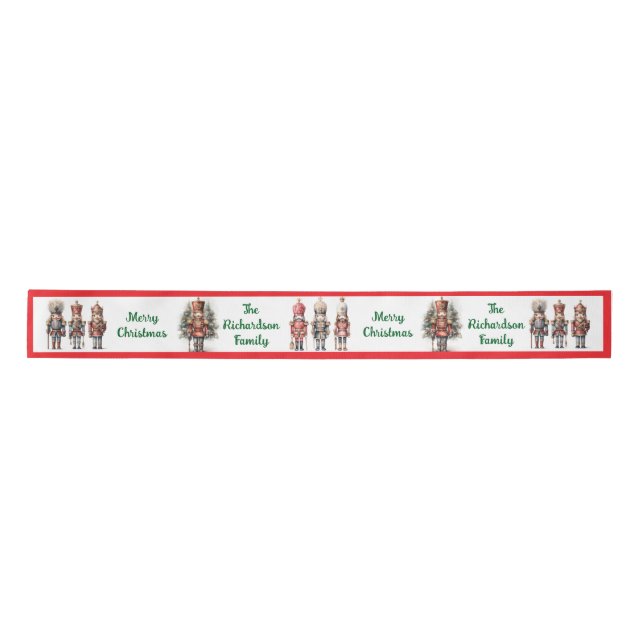 Personalised Nutcracker Soldiers Satin Ribbon (Front)