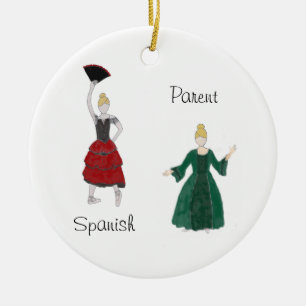 Personalised Nutcracker Spanish/Parent Keepsake Ce Ceramic Ornament