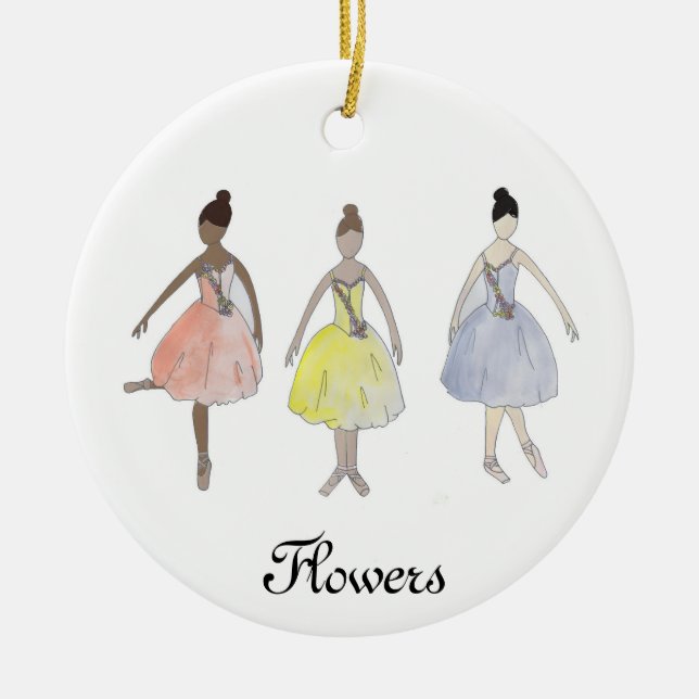 Personalised Nutcracker Waltz of the Flowers Ceramic Ornament (Front)