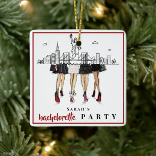 Personalised NYC Bachelorette / New York City Ceramic Ornament