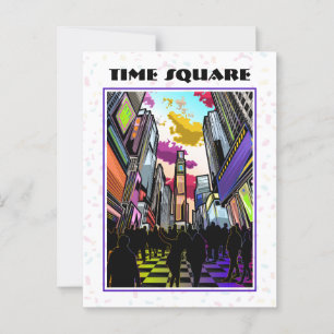 Personalised NYC Times Square Postcard – Neon Art