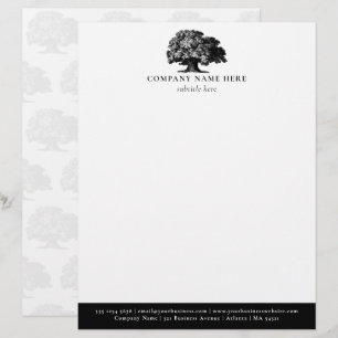 Personalised Oak Vintage Tree Themed Business Custom Letterhead