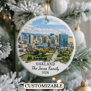Personalised Oakland Ornament, Custom California Ceramic Ornament