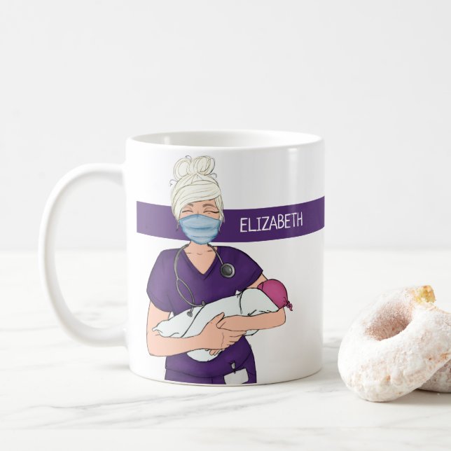 Personalised OB/GYN Nurse Practitioner Coffee Mug (With Donut)