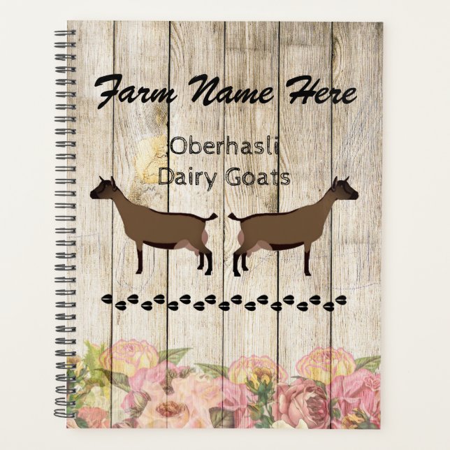 Personalised Oberhasli Dairy Goat Farm Planner (Front)