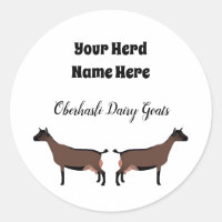 Personalised Oberhasli Dairy Goat Sticker