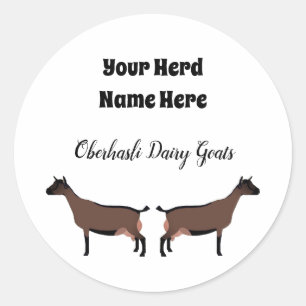 Personalised Oberhasli Dairy Goat Sticker