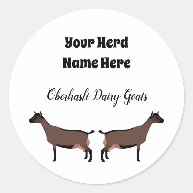 Personalised Oberhasli Dairy Goat Sticker (Front)