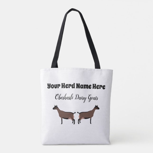 Personalised Oberhasli Dairy Goat Tote Bag (Back)